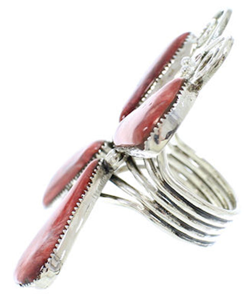 Large Statement Red Oyster Shell Butterfly Ring Size 8-3/4 PS72991